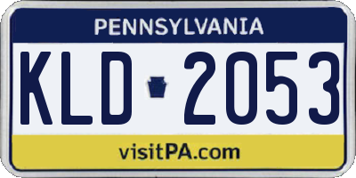 PA license plate KLD2053
