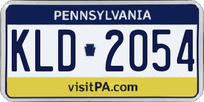 PA license plate KLD2054