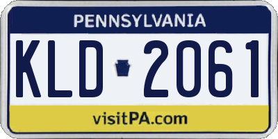 PA license plate KLD2061