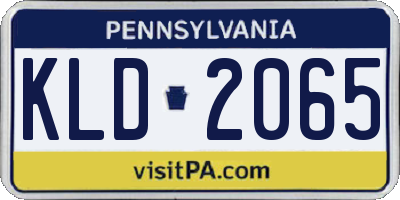 PA license plate KLD2065