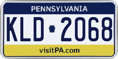 PA license plate KLD2068