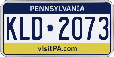 PA license plate KLD2073