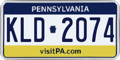 PA license plate KLD2074