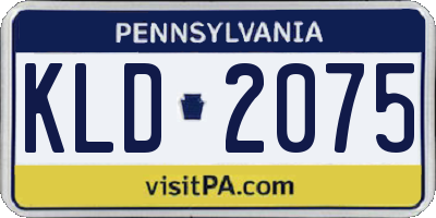 PA license plate KLD2075