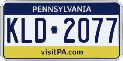 PA license plate KLD2077
