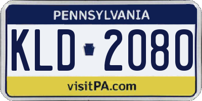 PA license plate KLD2080