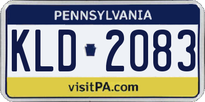 PA license plate KLD2083