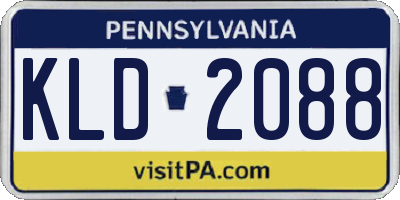 PA license plate KLD2088