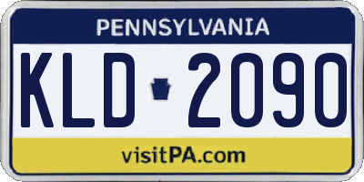 PA license plate KLD2090