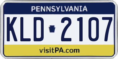 PA license plate KLD2107