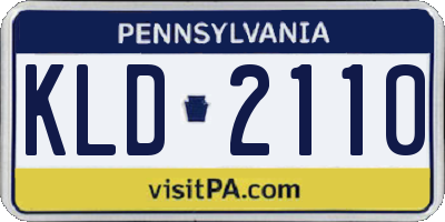 PA license plate KLD2110