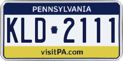PA license plate KLD2111