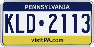 PA license plate KLD2113