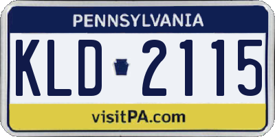 PA license plate KLD2115