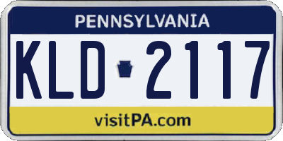 PA license plate KLD2117