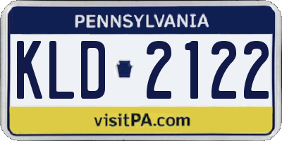 PA license plate KLD2122