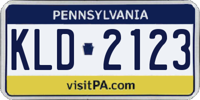 PA license plate KLD2123