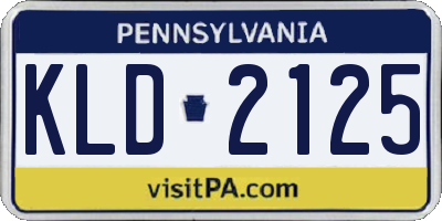 PA license plate KLD2125