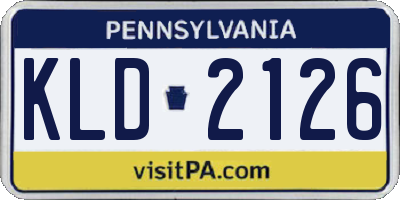 PA license plate KLD2126