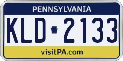 PA license plate KLD2133