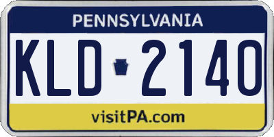 PA license plate KLD2140