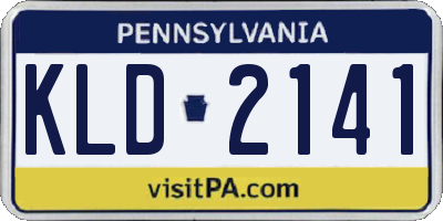 PA license plate KLD2141
