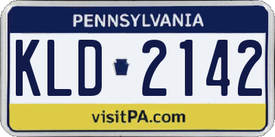 PA license plate KLD2142