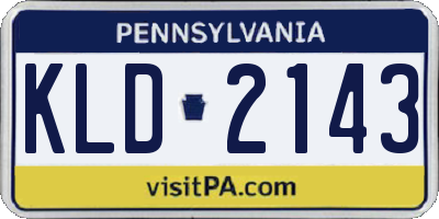 PA license plate KLD2143
