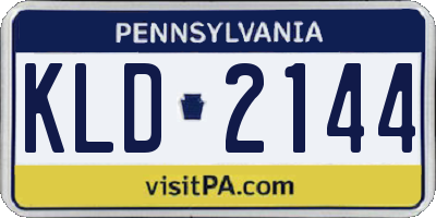 PA license plate KLD2144