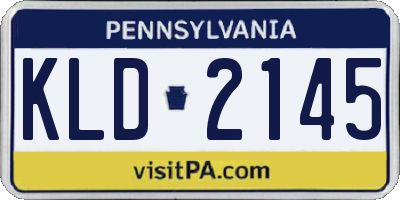 PA license plate KLD2145
