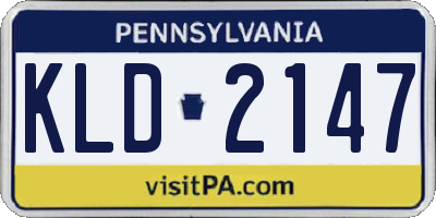 PA license plate KLD2147