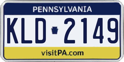PA license plate KLD2149