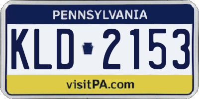 PA license plate KLD2153