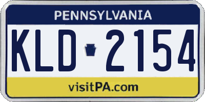 PA license plate KLD2154