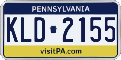 PA license plate KLD2155