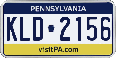 PA license plate KLD2156