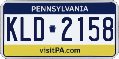 PA license plate KLD2158