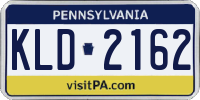PA license plate KLD2162