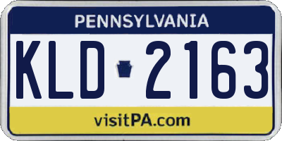 PA license plate KLD2163
