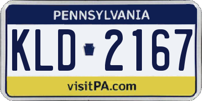 PA license plate KLD2167