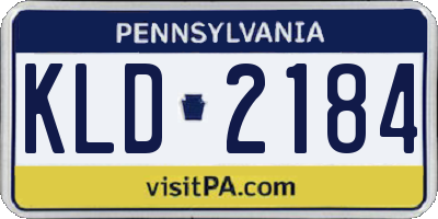 PA license plate KLD2184