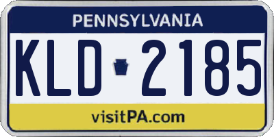 PA license plate KLD2185