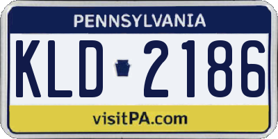 PA license plate KLD2186
