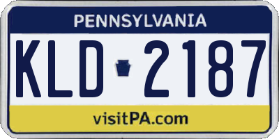 PA license plate KLD2187