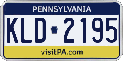 PA license plate KLD2195