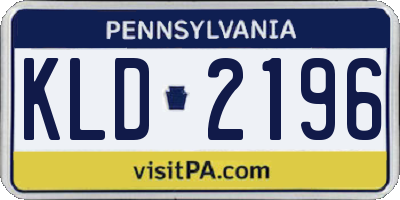 PA license plate KLD2196