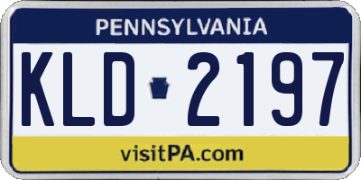 PA license plate KLD2197