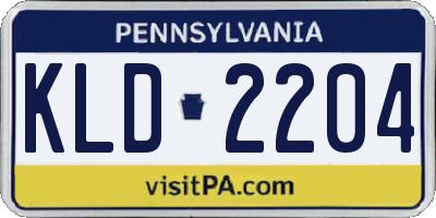 PA license plate KLD2204