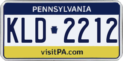 PA license plate KLD2212