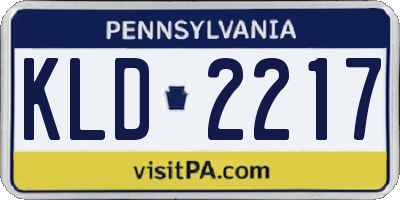 PA license plate KLD2217